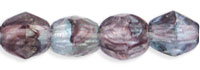 Fire-Polish 4mm : HurriCane Glass - Amethyst/Sapphire Swirl