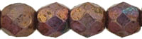 Fire-Polish 4mm : Bronze Luster Iris - Pink/White