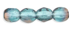 Fire-Polish 4mm : Copper - Teal