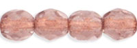 Fire-Polish 4mm : Lt Amethyst - Copper-Lined