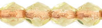 Fire-Polish 4mm : Jonquil - Copper-Lined