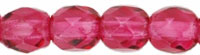 Fire-Polish 4mm : Coated - Dk Fuchsia Rose