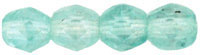 Fire-Polish 4mm : HurriCane Glass - Crystal/Lt Teal
