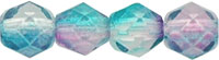 Fire-Polish 4mm : Dual Coated - Lt Pink/Blue