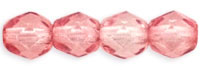 Fire-Polish 4mm : Coated - Misty Rose