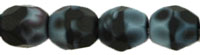 Fire-Polish 4mm : Matte - Marbled Lt Blue/Black