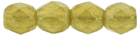 Fire-Polish 4mm : Sueded Gold Smoky Topaz