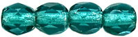 Fire-Polish 4mm : Viridian - Silver-Lined