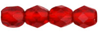 Fire-Polish 4mm : Ruby - Silver-Lined
