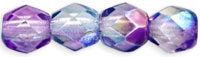 Fire-Polish 4mm : Dual Coated - Lavender/Aqua AB