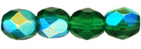 Fire-Polish 4mm : Green Emerald AB