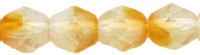 Fire-Polish 6mm : Butterscotch/Milky White