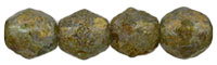 Fire-Polish 6mm : Aquamarine - Stone Copper Picasso (25pcs)
