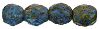 Fire-Polish 6mm : Capri Blue - Stone Copper Picasso