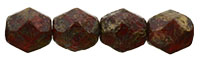 Fire-Polish 6mm : Oxblood - Stone Copper Picasso