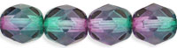 Pearl Coat - Fire-Polish 6mm : Coated - Tanzanite/Emerald