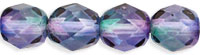 Pearl Coat - Fire-Polish 6mm : Coated - Lt Tanzanite/Teal
