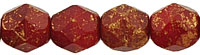 Firepolish 6mm : Gold Marbled - Oxblood