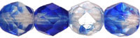Fire-Polish 6mm : HurriCane Glass - Crystal/Lt Sapphire/Sapphire