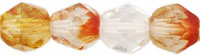Fire-Polish 6mm : HurriCane Glass - Crimson/Crystal