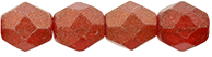 Fire-Polish 6mm : Sueded Gold Ruby