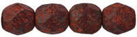 Fire-Polish 6mm : Opaque Red - Stone Picasso