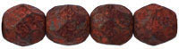 Fire-Polish 6mm : Opaque Red - Stone Picasso (25pcs)