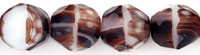 Fire-Polish 8mm : Opaque Brown/White