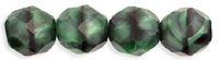 Fire-Polish 8mm : Green W/Black