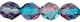 Fire-Polish 8mm : Dual Coated - Aqua/Fuchsia