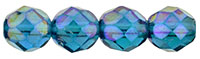 Fire-Polish 8mm : Luster Iris - Teal (Irregular Finish)