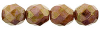 Fire-Polish 8mm : Luster - Opaque Rose/Gold Topaz