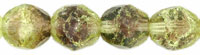 Crackle Firepolish 8mm : Olivine/Amethyst