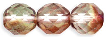 Fire-Polish 10mm : Luster - Pink/Crystal