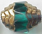 Antique Style Facetted 10/8mm - Oval Bronze : Emerald