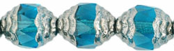 Antique Style Faceted 10 x 8mm - Oval Silver : Aquamarine