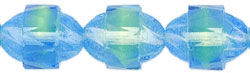 Antique Style Faceted 10 x 8mm - Oval : Blue/Lt Green