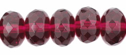 Gem-Cut Rondelle 11 x 7mmmm : Fuchsia