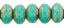 Gem-Cut Rondelle 11 x 7mmmm : Turquoise - Picasso