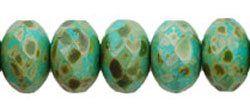 Gem-Cut Rondelle 11 x 7mmmm : Turquoise - Full Coat Picasso