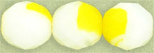 Fire-Polish 12mm : Lemon/ Milky White