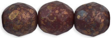 Fire-Polish 12mm - Short Hank : Ruby - Copper Picasso (36pcs)