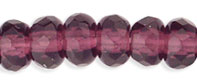 Gem-Cut Rondelle 5 x 3mm : Amethyst