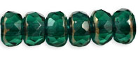 Gem-Cut Rondelle 5 x 3mm : Copper - Emerald