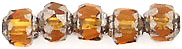 Mini Cathedral Beads 4/4mm - Silver : Topaz