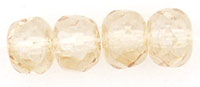 Gem-Cut Rondelle 6 x 4mm : Luster - Transparent Champagne