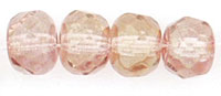 Gem-Cut Rondelle 6 x 4mm : Luster - Transparent Topaz/Pink