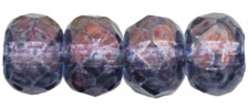 Gem-Cut Rondelle 6 x 4mm : Luster - Transparent Denim Blue