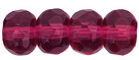 Gem-Cut Rondelle 6 x 4mm : Fuchsia