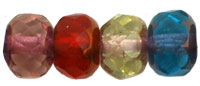 Gem-Cut Rondelle 6 x 4mm : Copper - Multi Color